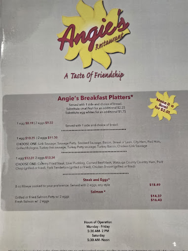 Menu Angie's Restaurant - 29