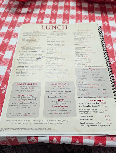 Menu Angie's Restaurant - 21