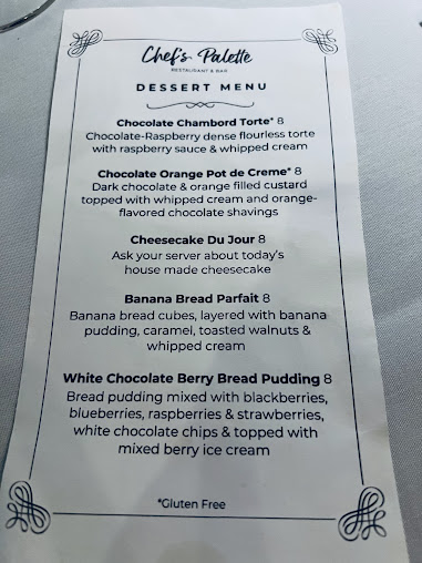 Menu Chef's Palette Restaurant - 26