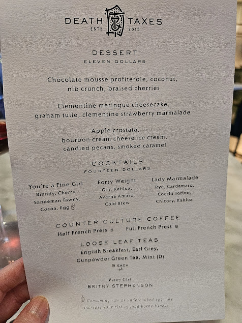 Menu Death And Taxes - 22