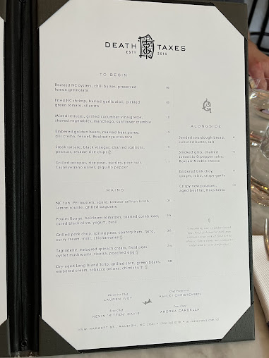 Menu Death And Taxes - 28