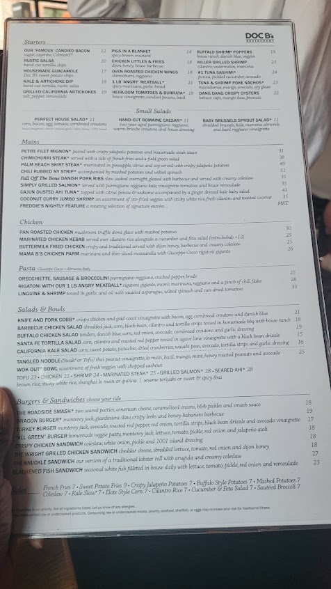 Menu Doc B's Restaurant - 22