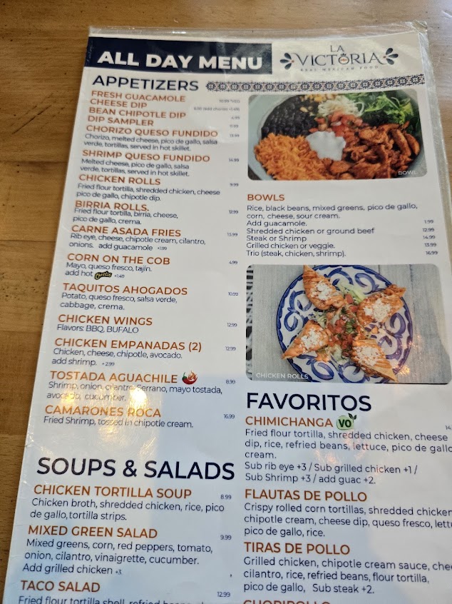 Menu La Victoria Mexican Food - 24