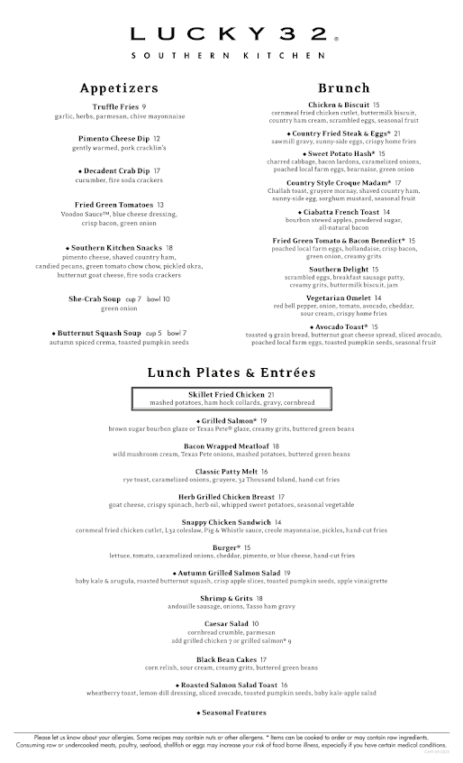 Menu Lucky 32 Southern Kitchen - 27