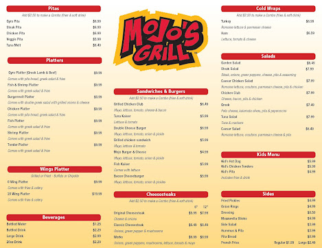 Menu Mojo's Grill - 22