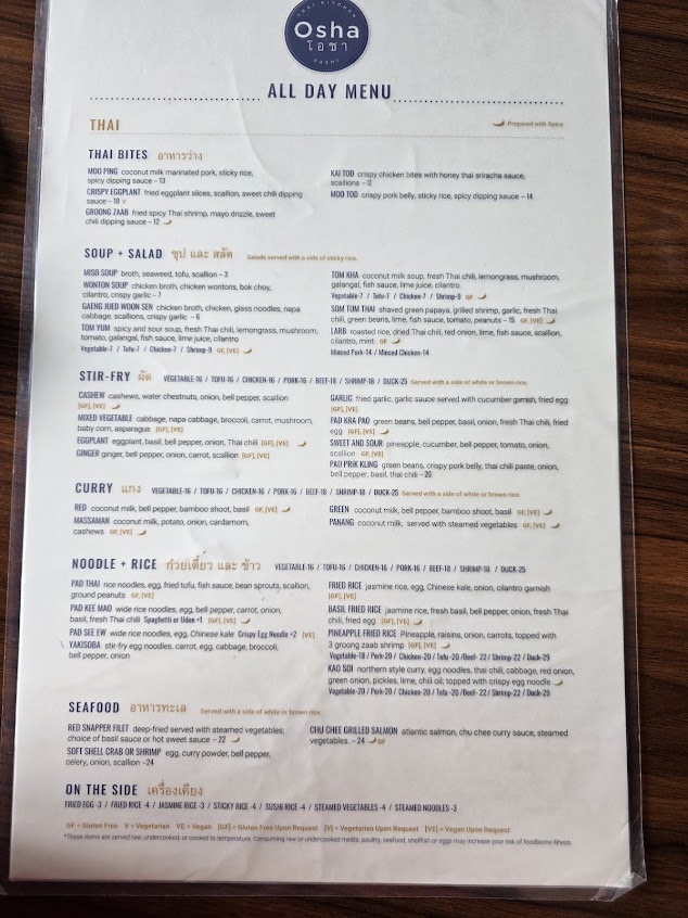 Menu Osha Thai Kitchen And Sushi - 21