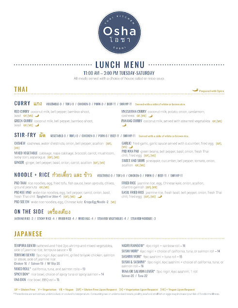 Menu Osha Thai Kitchen And Sushi - 27