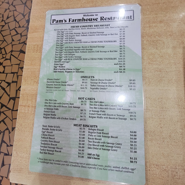 Menu Pam's Farmhouse Restaurant - 25
