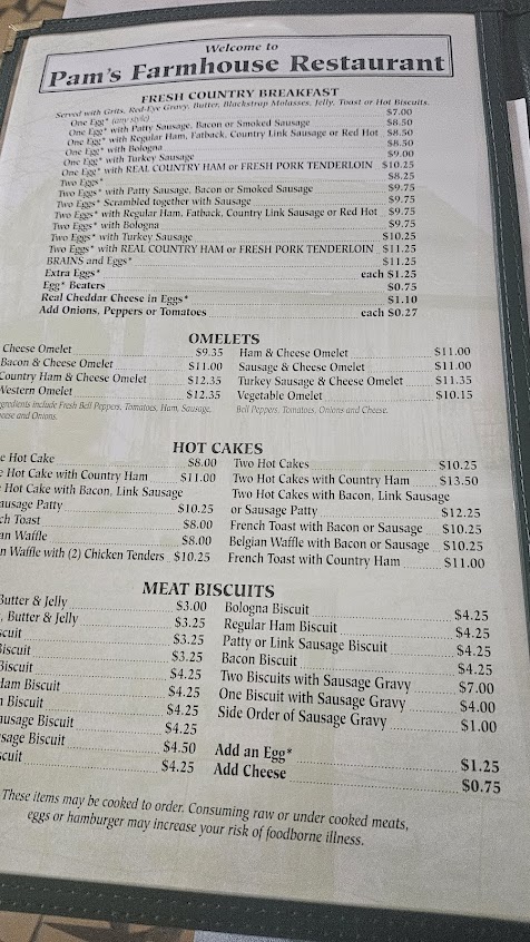 Menu Pam's Farmhouse Restaurant - 23