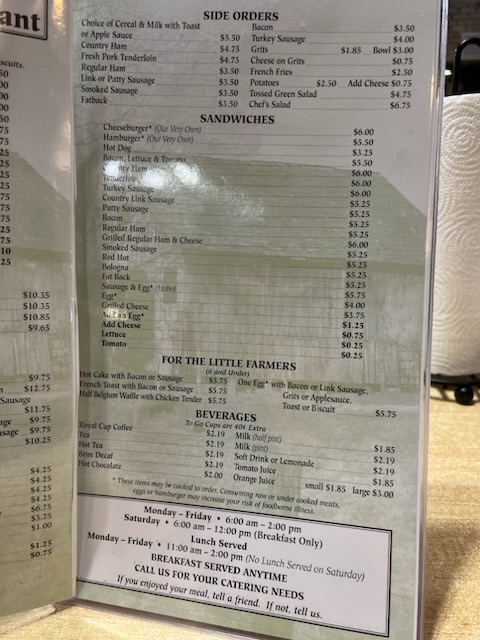 Menu Pam's Farmhouse Restaurant - 28