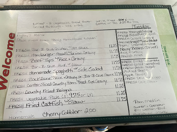 Menu Pam's Farmhouse Restaurant - 20