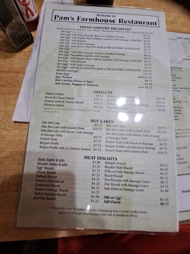 Menu Pam's Farmhouse Restaurant - 26