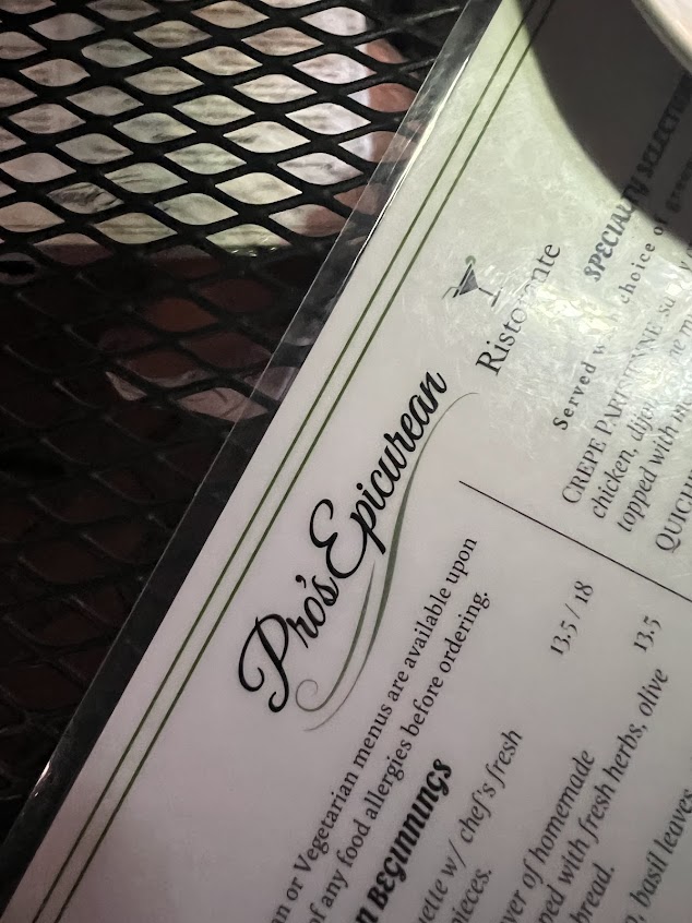 Menu Pro's Epicurean Ristorante - 29