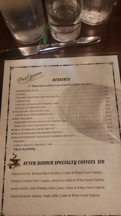 Menu Pro's Epicurean Ristorante - 24