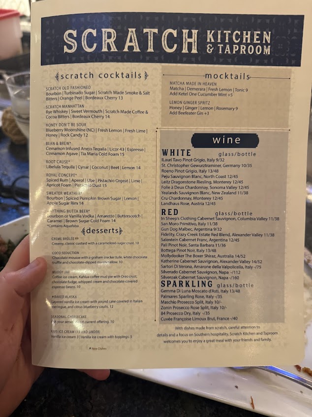 Menu Scratch Kitchen & Taproom - 21