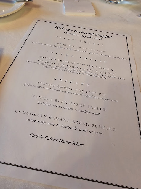 Menu Second Empire Restaurant And Tavern - 25
