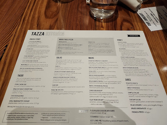 Menu Tazza Kitchen Stone Creek Village - 21