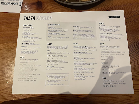 Menu Tazza Kitchen Stone Creek Village - 20
