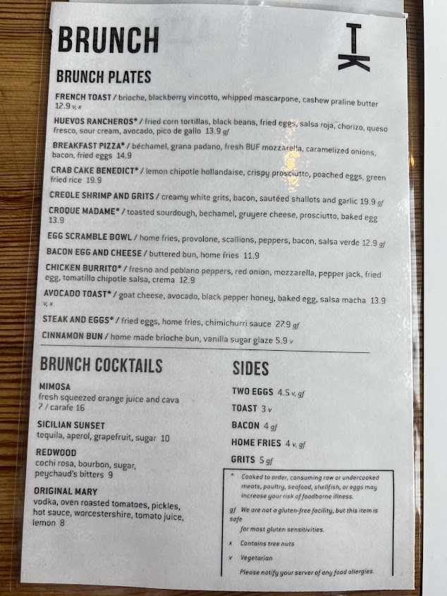 Menu Tazza Kitchen Stone Creek Village - 22