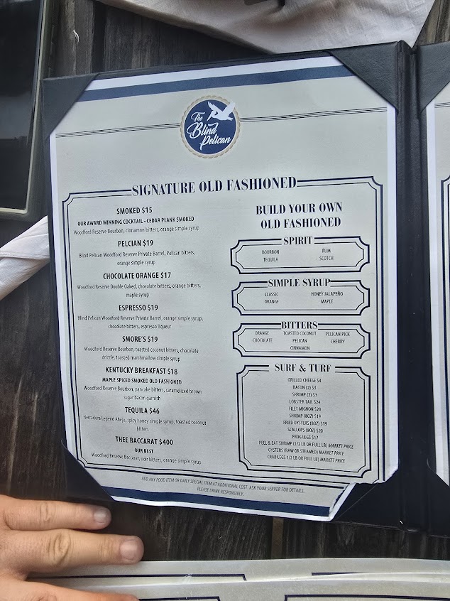 Menu The Blind Pelican Seafood House - 25