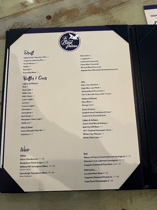 Menu The Blind Pelican Seafood House - 23