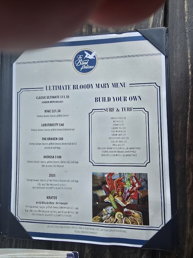 Menu The Blind Pelican Seafood House - 27