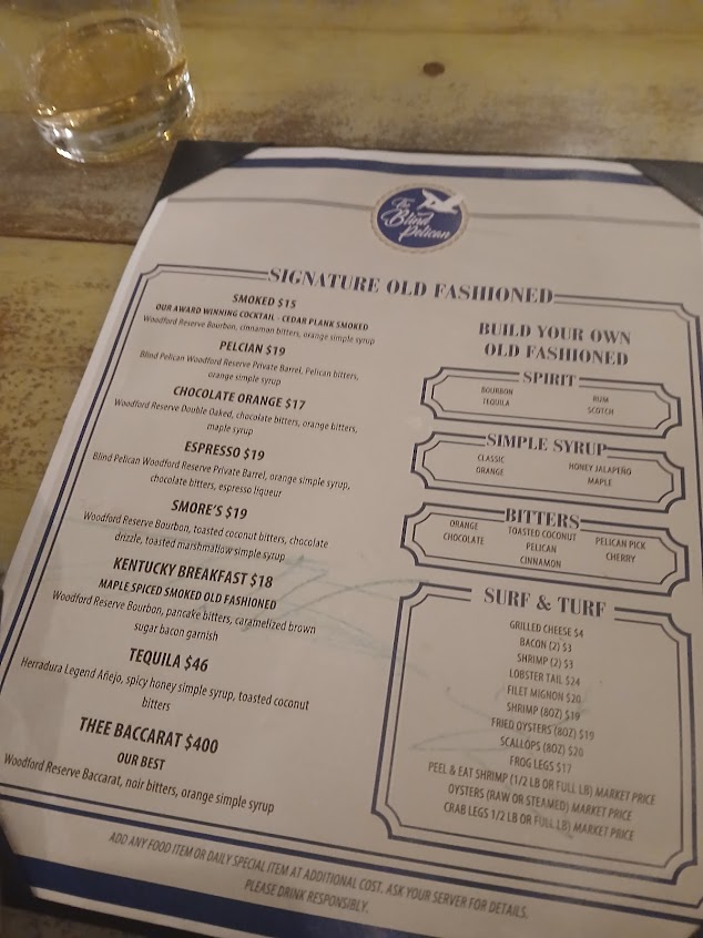 Menu The Blind Pelican Seafood House - 24