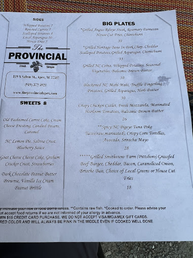 Menu The Provincial Restaurant - 24