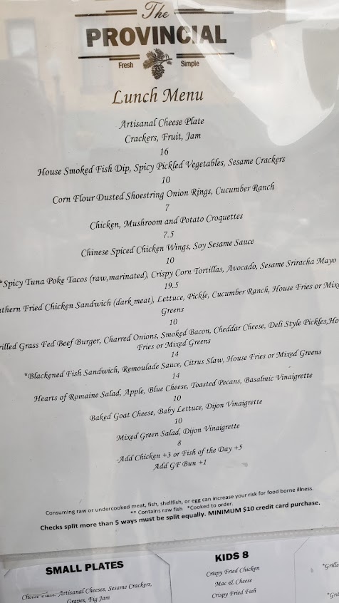 Menu The Provincial Restaurant - 27