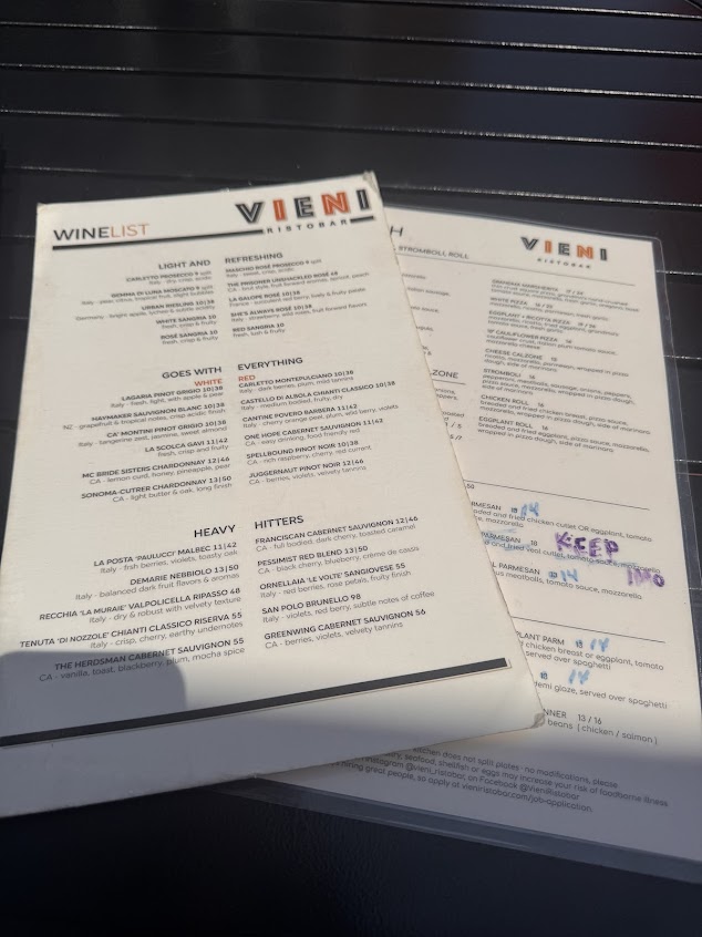 Menu Vieni Ristobar - 21