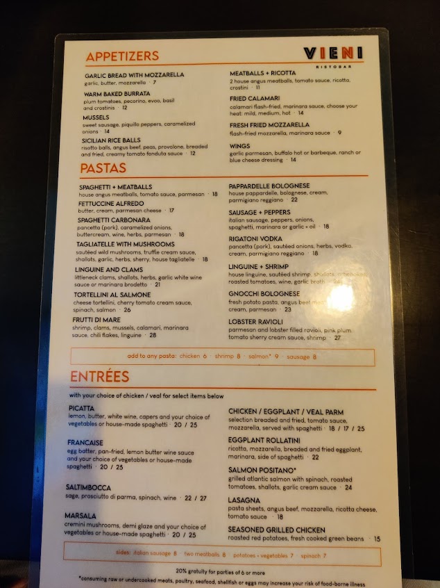 Menu Vieni Ristobar - 27
