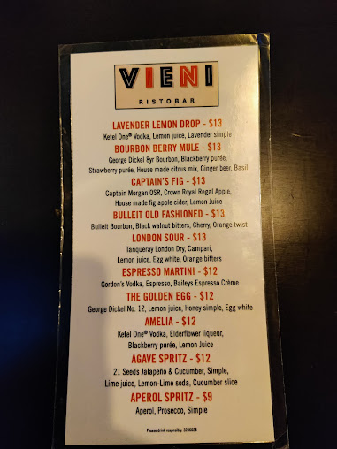 Menu Vieni Ristobar - 28